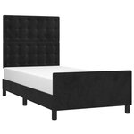 vidaXL Cadre de lit avec tête de lit Noir 90x190 cm Velours