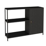 Armoire étagère 75 x 100 x 30 cm meuble de rangement métallique noir mat 03_0008919