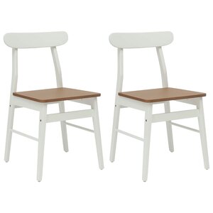vidaXL Chaise de salle à manger 2 pc Bois de Caoutchouc Massif