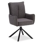 Chaise oeuf moderne tissu anthracite