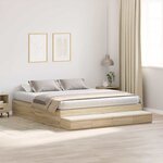 vidaXL Cadre de lit avec rangement Chêne Sonoma 236.5 x 200 x 31.5 cm