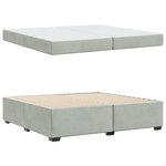vidaXL Cadre de lit avec matelas Gris clair 200 x 200 cm Velours