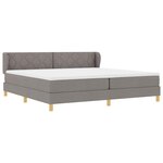 vidaXL Lit à ressorts avec matelas Taupe 200 x 200 cm tissu