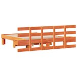 vidaXL Cadre de lit avec tiroir Marron 120 x 190 cm Bois massif en pin