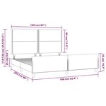 vidaXL Cadre de lit avec tête de lit Marron foncé 160x200 cm Tissu