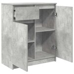 vidaXL Buffet avec tiroir gris béton 71x35x84 cm bois d'ingénierie