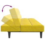 vidaXL Canapé-lit à 2 places avec repose-pied jaune velours