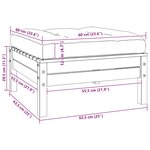 vidaXL Canapé 2 places de jardin et coussins crème Bois de pin solide