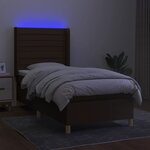 vidaXL Sommier à lattes de lit matelas LED Marron foncé 80x200cm Tissu