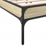 vidaXL Cadre de lit sans matelas chêne sonoma 135x190 cm