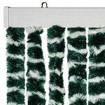 vidaXL Rideau anti-mouches vert et blanc 56x200 cm chenille