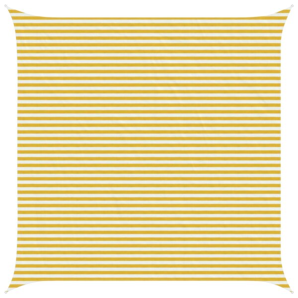 vidaXL Voile d'ombre Jaune et blanc 5 x 5 m HDPE