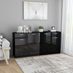 vidaXL Buffet Noir brillant 160x36x75 cm Aggloméré