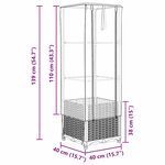 vidaXL Jardinière surélevée avec housse aspect rotin 40x40x139 cm