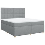 vidaXL Sommier à lattes de lit avec matelas Gris clair 200x200cm Tissu