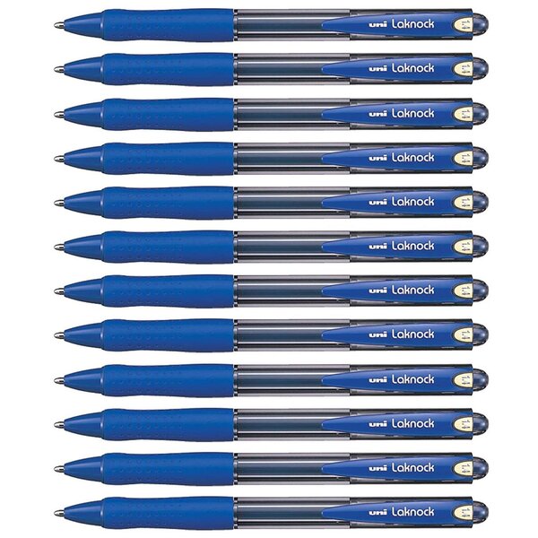 Stylo bille Laknock SN100/14 Rétract. Grip Pointe Large 1 4mm Bleu x 12 UNI-BALL