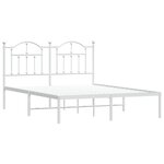 vidaXL Cadre de lit métal avec tête de lit blanc 140x190 cm