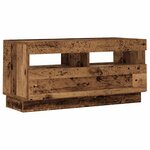 vidaXL Meuble TV avec lumières LED vieux bois bois d'ingénierie