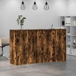 vidaXL Bureau de réception chêne fumé 180x50x103 5cm bois d'ingénierie
