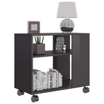 vidaXL Table d'appoint Gris brillant 70x35x55 cm Bois d'ingénierie