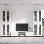 vidaXL Ensemble meuble TV avec tiroir FLORIN Blanc Bois d'ingénierie