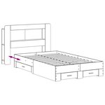 vidaXL Cadre de lit avec rangement Bois ancien 120 x 190 cm