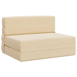vidaXL Canapé-lit pliable Crème 100 x 80 x 60 cm Tissu