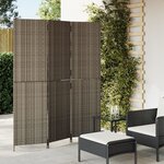vidaXL Cloison de séparation 3 panneaux gris résine tressée