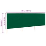 vidaXL Paravent 3 panneaux Tissu 400 x 80 cm Vert