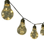 Guirlandes lumineuses solaires extérieures - lot de 2 pièces - total 20 ampoules LED blanc chaud - longueur totale 3 8 m - norme IP44