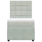 vidaXL Sommier à lattes de lit et matelas Gris clair 80x200 cm Velours