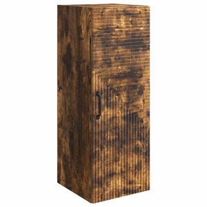 vidaXL Armoire Murale Chêne fumé 33 x 34 5 x 90 cm Bois d'ingénierie