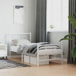 vidaXL Cadre de lit métal sans matelas avec pied de lit blanc 80x200cm