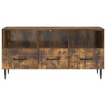 vidaXL Meuble TV Chêne fumé 102 x 34 5 x 50 cm Bois d'ingénierie