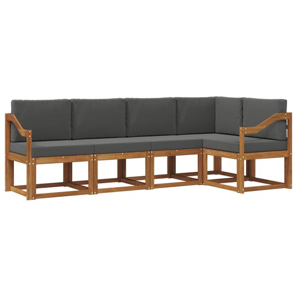 vidaXL Ensemble de canapés d'extérieur 5 pc Naturel et Anthracite