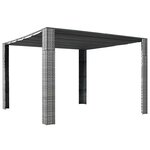 vidaXL Tonnelle et toit Résine tressée 300x300x220cm Gris / anthracite