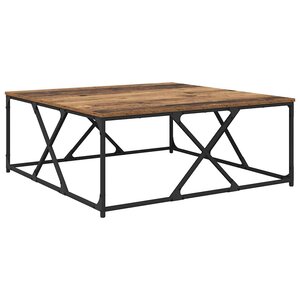 vidaXL Table basse Bois Ancien 100 x 100 x 40 cm Bois d'ingénierie