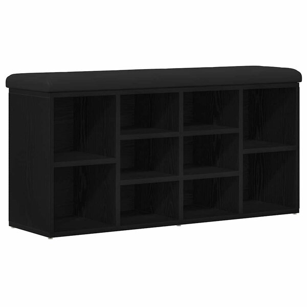 vidaXL Banc à chaussures Chêne noir 102 x 32 x 50 cm Bois d'ingénierie