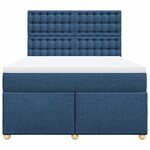 vidaXL Sommier à lattes de lit avec matelas Bleu 160x200 cm Tissu