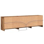 vidaXL Meuble TV avec des lumières à LED avec tiroir avec stockage Marron 180 x 34 x 50 cm