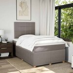 vidaXL Sommier à lattes de lit avec matelas taupe 120x190 cm tissu