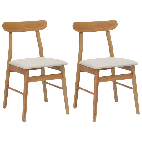 vidaXL Chaise de salle à manger 2 Pièces Naturel et clair