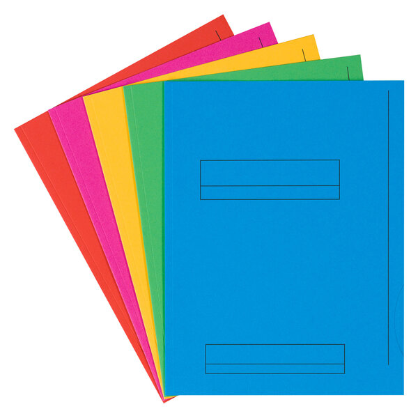 Chemises dossier 2 rabats oxford 24 x 32 cm 5 couleurs vives assorties - paquet de 50