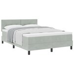 Lit coffre vidaXL avec matelas gris clair 140x200 cm en velours