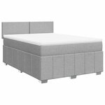 vidaXL Sommier à lattes de lit avec matelas Gris clair 140x200cm Tissu