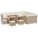 vidaXL Ensemble de canapé de jardin avec coussin 13 Pièces beige et crème