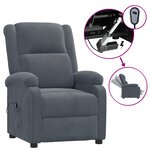 vidaXL Fauteuil inclinable électrique Gris foncé Velours