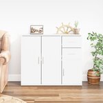 vidaXL Buffet Blanc 91x29 5x75 cm Bois d'ingénierie
