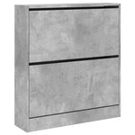 vidaXL Armoire à chaussures gris béton 80x21x87 5 cm bois d'ingénierie