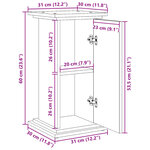 vidaXL Piédestal avec rangement chêne fumé 31x30x60 cm bois ingénierie